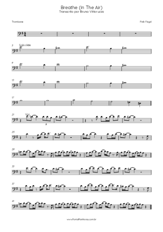 Pink Floyd  score for Trombone