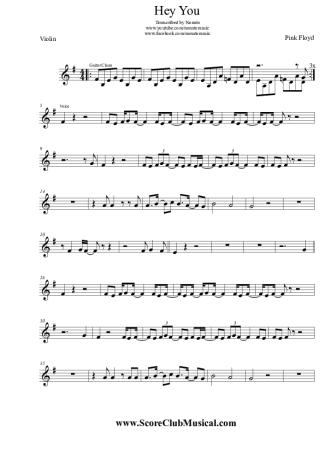 Pink Floyd  score for Violin