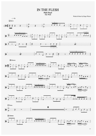 Pink Floyd  score for Drums