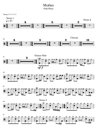 Pink Floyd  score for Drums