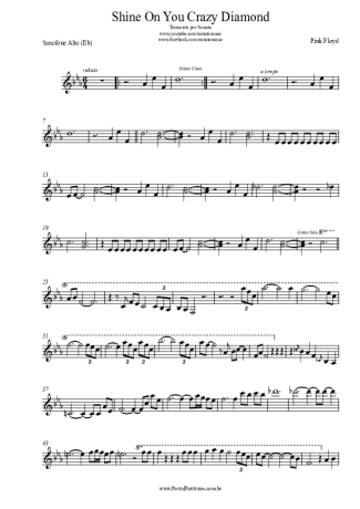 Pink Floyd  score for Alto Saxophone