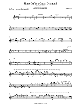 Pink Floyd  score for Clarinet (Bb)