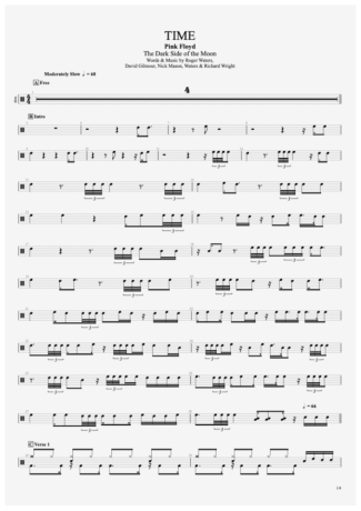 Pink Floyd  score for Drums