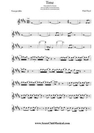 Pink Floyd Time score for Trumpet