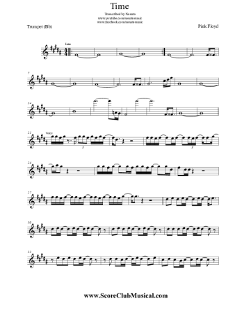 Pink Floyd  score for Trumpet