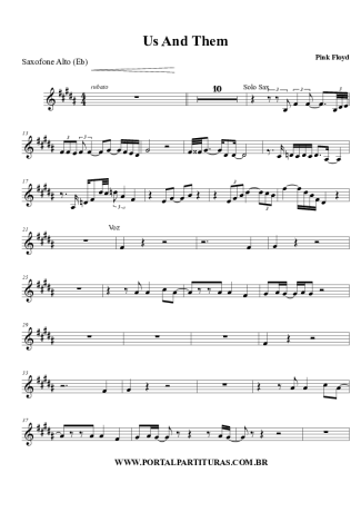 Pink Floyd  score for Alto Saxophone