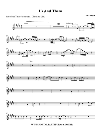 Pink Floyd  score for Clarinet (Bb)