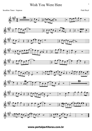 Pink Floyd Wish You Were Here score for Clarinet (Bb)