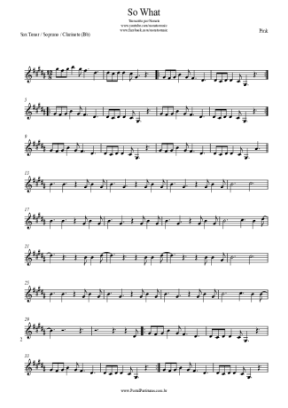 Pink  score for Tenor Saxophone Soprano (Bb)