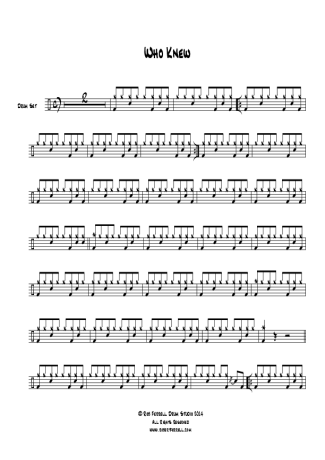 Pink Who Knew score for Drums