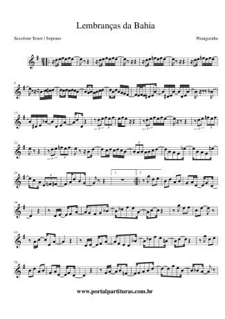 Pitanguinha Lembranças da Bahia score for Tenor Saxophone Soprano (Bb)