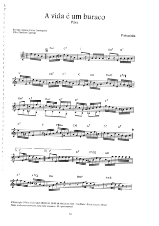 Pixinguinha A Vida É Um Buraco score for Clarinet (C)