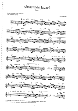 Pixinguinha Abraçando Jacaré score for Violin