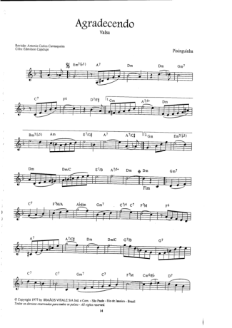 Pixinguinha Agradecendo score for Flute