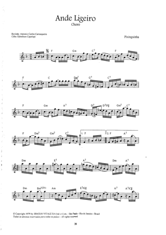 Pixinguinha Ande Ligeiro score for Violin
