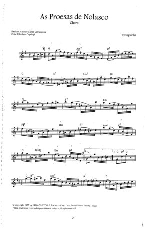 Pixinguinha  score for Clarinet (C)