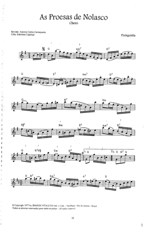 Pixinguinha As Proesas De Nolasco score for Small Guitar