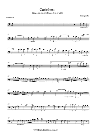 Pixinguinha Carinhoso score for Cello