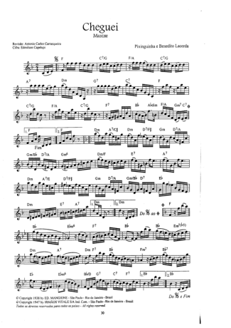 Pixinguinha Cheguei score for Clarinet (C)