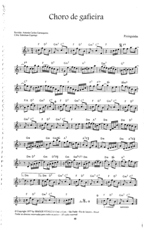 Pixinguinha Choro De Gafieira score for Flute