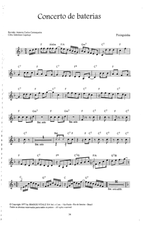 Pixinguinha Concerto De Baterias score for Flute