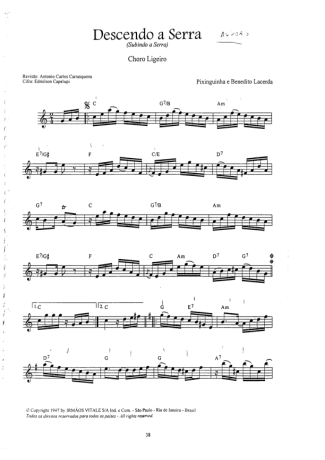 Pixinguinha Descendo A Serra score for Violin