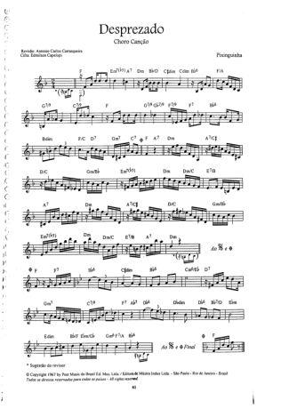 Pixinguinha Desprezado score for Flute