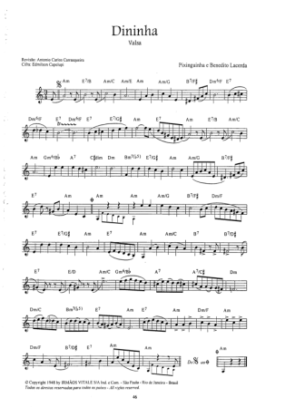 Pixinguinha Dininha score for Small Guitar