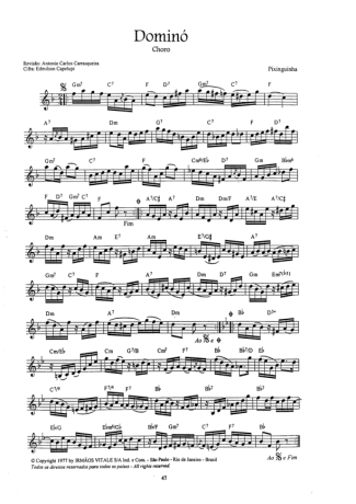 Pixinguinha Dominó score for Violin