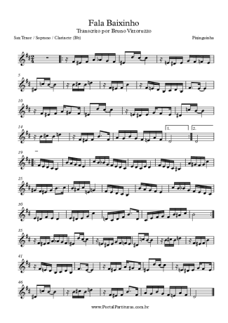 Pixinguinha Fala Baixinho score for Tenor Saxophone Soprano (Bb)