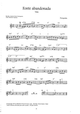 Pixinguinha Fonte Abandonada score for Flute
