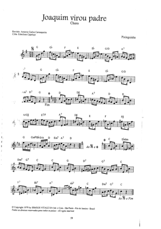 Pixinguinha Joaquim Virou Padre score for Violin