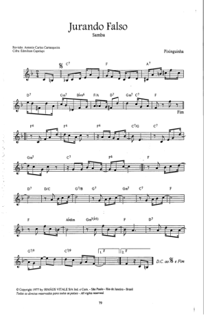 Pixinguinha Jurando Falso score for Clarinet (C)