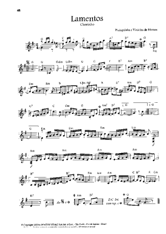 Pixinguinha Lamentos score for Violin