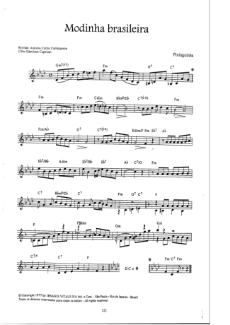 Pixinguinha Modinha Brasileira score for Keyboard