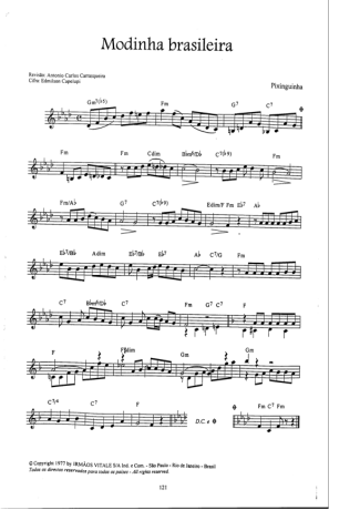 Pixinguinha Modinha Brasileira score for Violin