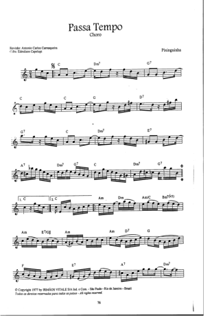 Pixinguinha Passa Tempo score for Clarinet (C)