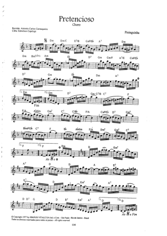 Pixinguinha Pretencioso score for Violin