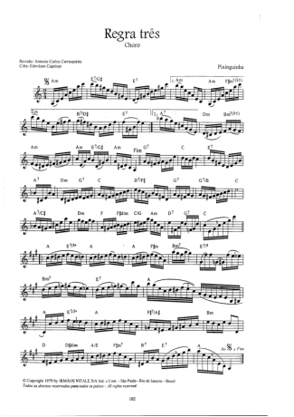 Pixinguinha Regra Três score for Flute
