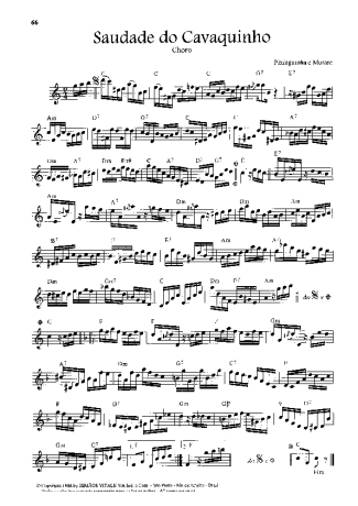 Pixinguinha Saudade do Cavaquinho score for Violin