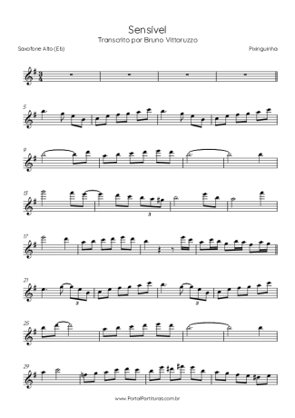 Pixinguinha Sensível score for Alto Saxophone