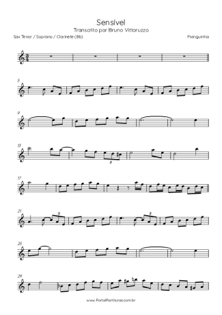 Pixinguinha Sensível score for Clarinet (Bb)