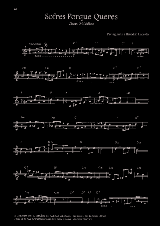 Pixinguinha Sofres Porque Queres score for Flute