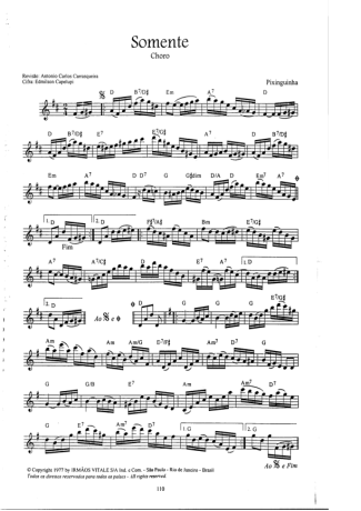 Pixinguinha Somente score for Clarinet (C)