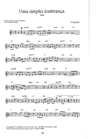 Pixinguinha Uma Simples Lembrança score for Mandolin