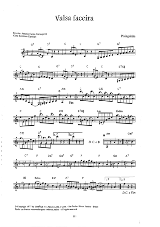 Pixinguinha Valsa Faceira score for Violin