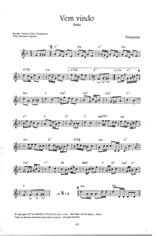 Pixinguinha  score for Clarinet (C)