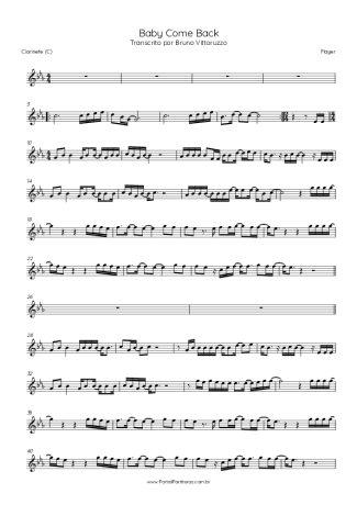 Player  score for Clarinet (C)