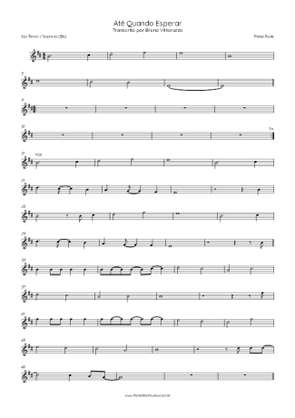 Score for Tenor Saxophone Soprano (Bb)
