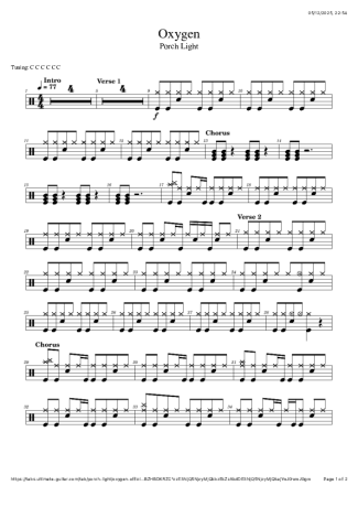 Score for Drums